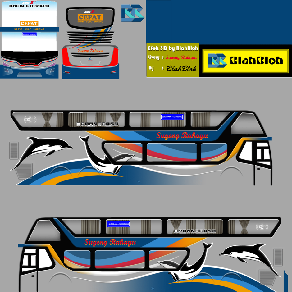 Download Livery BUSSID HD Sugeng Rahayu Dolphin