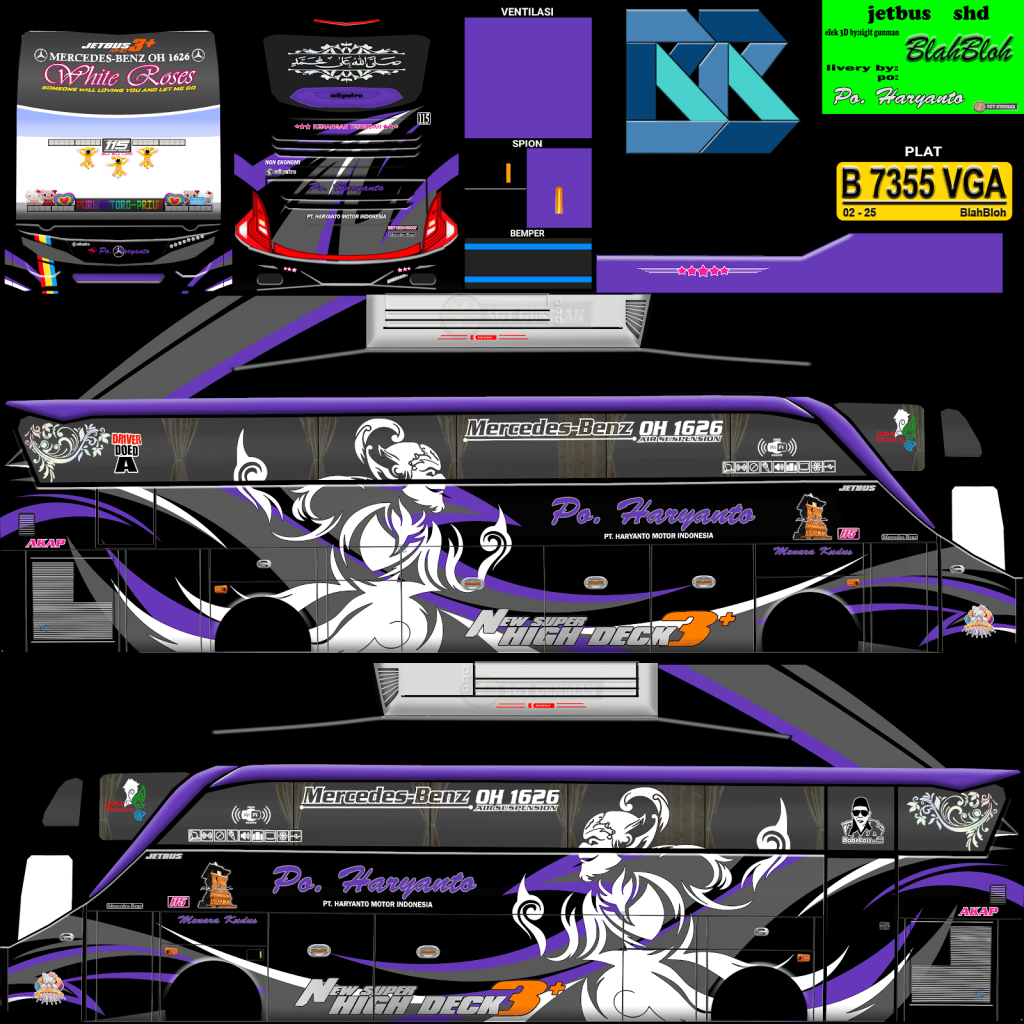Livery PO Haryanto 115 White Roses SHD Ori